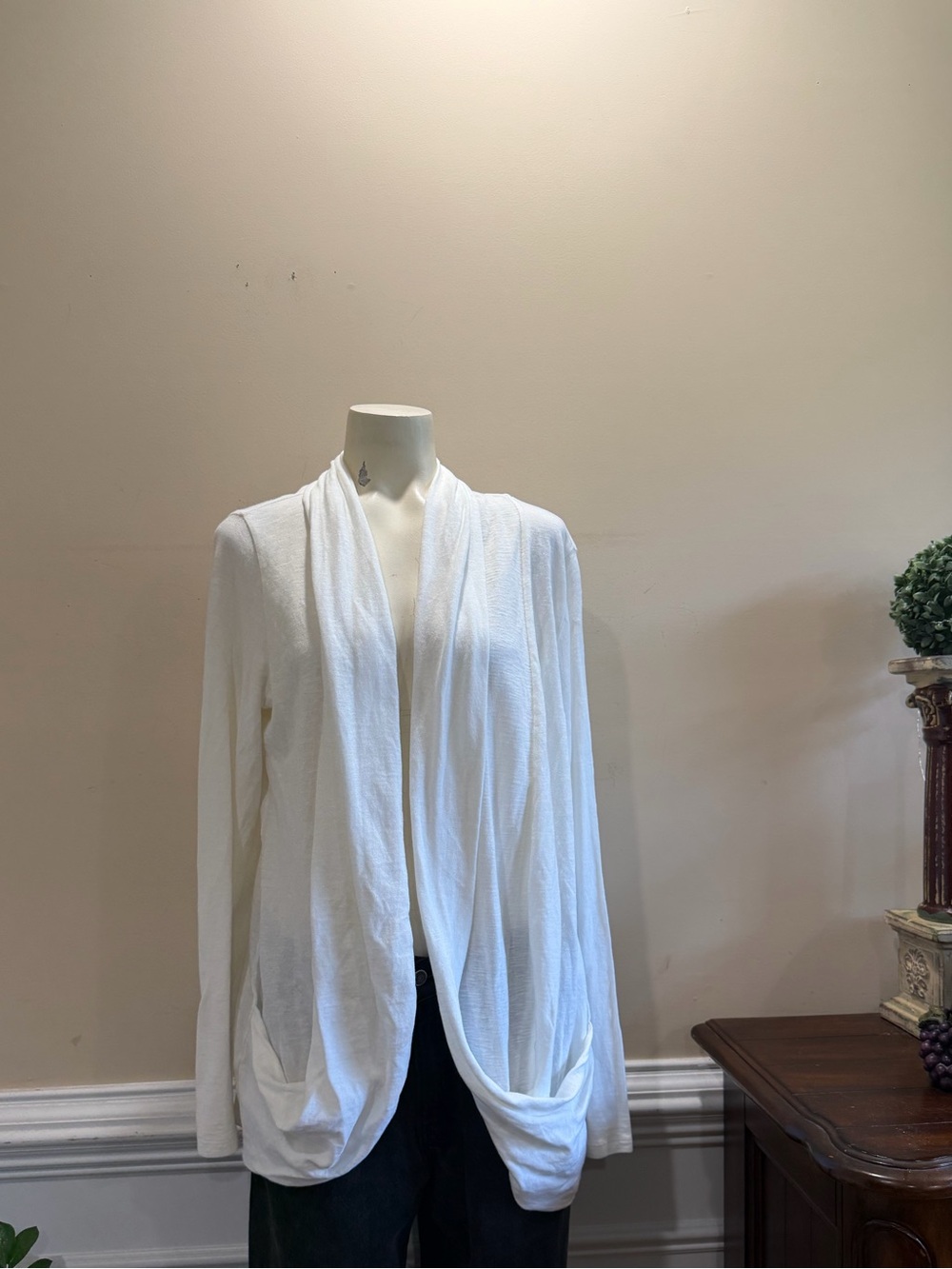 Lilly Pulitzer White Draped Open-Front Women's Sweater Cardigan